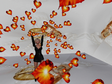 Heart with fire poofer