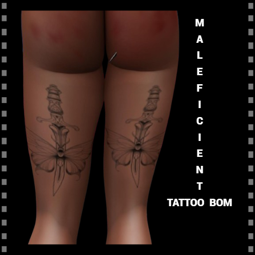 MALEFICIENT TATTO BOM  FARFFALLE   SPADE