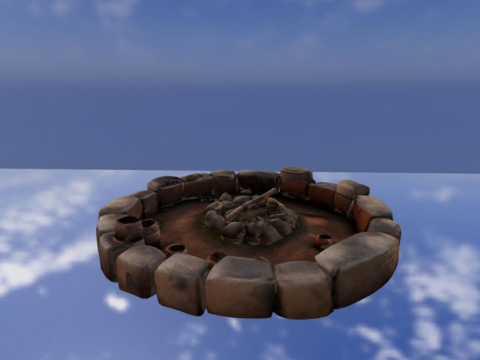 Fire pit with stones for the beach - MESH - FULL PERM