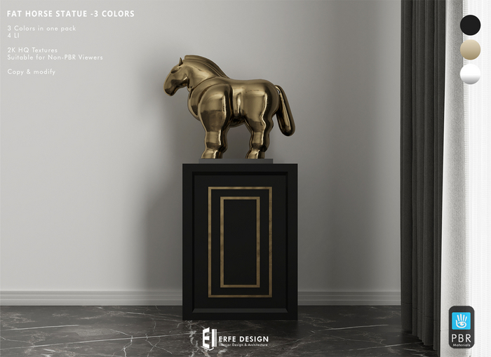 Fat Horse Statue 3 Colors PBR [Erfe Design]*