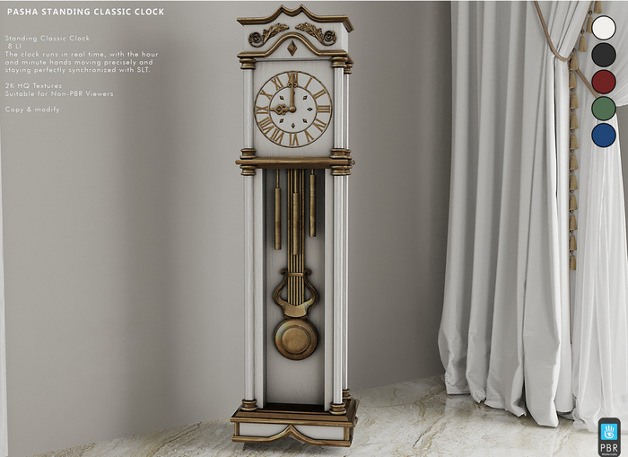 Pasha Standing Classic Clock PBR [Erfe Design]*
