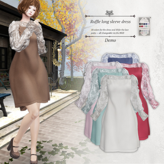 S@BBiA::Ruffle Long-sleeve Dress (Demo)