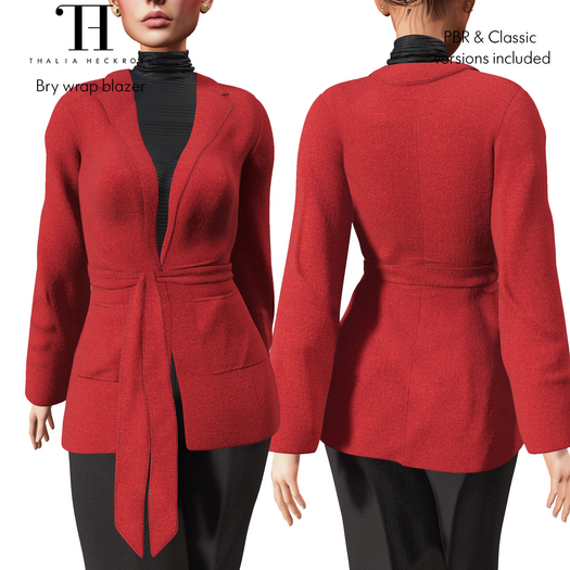 Thalia Heckroth - Bry wrap blazer RED