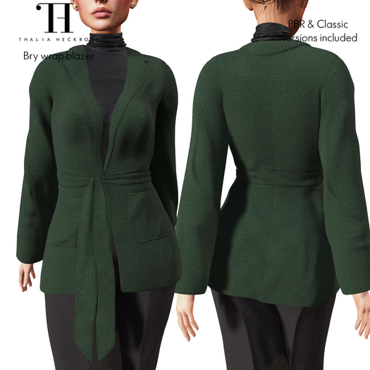 Thalia Heckroth - Bry wrap blazer EVERGREEN