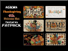 *6KW* FULL PERM Thanksgiving 4th Welcome Mat Textures FATPACK