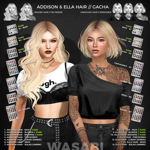 Wasabi // Addison Mesh Hair - #7 Solar Ombre