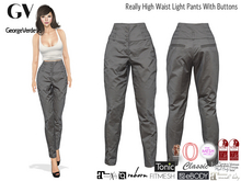 FullPerm Really High Waist Light Pants With Buttons Slink, Belleza, Maitreya 5.3 LaraX, Ebody Reborn, Legacy, Tonic