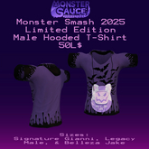 Monster Sauce Monster Smash Male Hooded T's