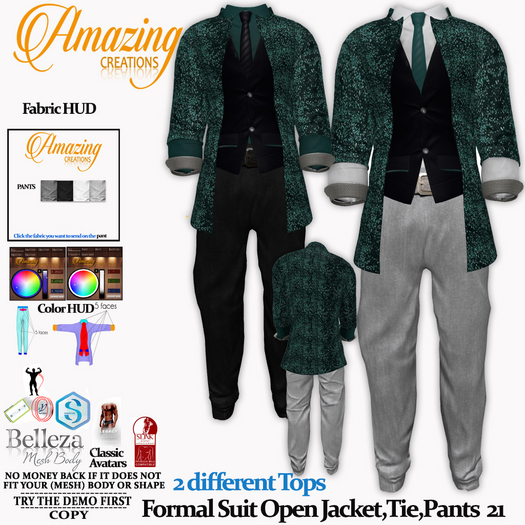 AmAzInG C Formal Suit Open Jacket,Tie,Pants 21