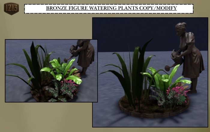 Bronze Figure Watering Plants Copy/Modify