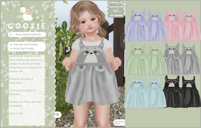 Goosie - Raccoon Dress - Demo - Unpack
