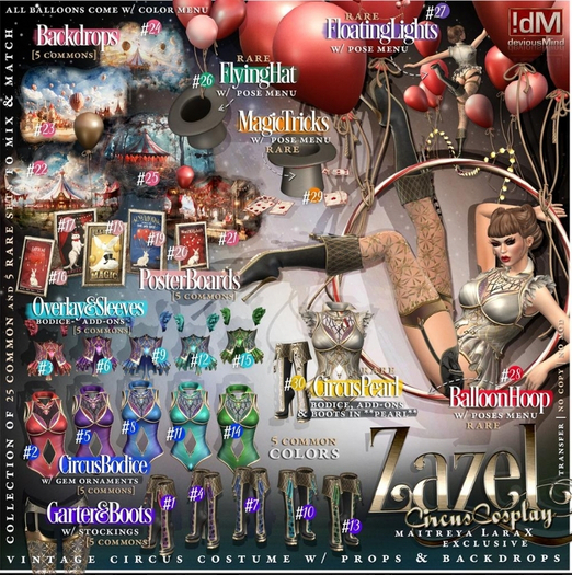 22 !dM Zazel **VICTORIAN CIRCUS** Backdrop (BOX)