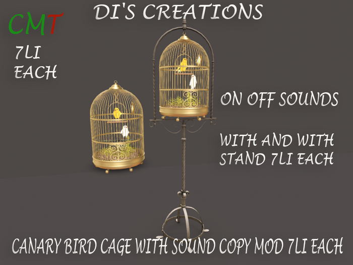 CANARY BIRD CAGE WITH SOUND