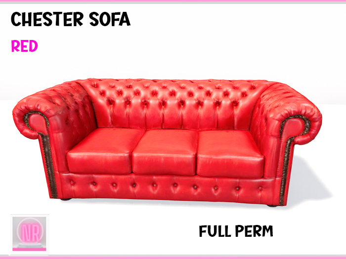 Red Chester Sofa Full Perm – Classic Chesterfield Style Mesh 