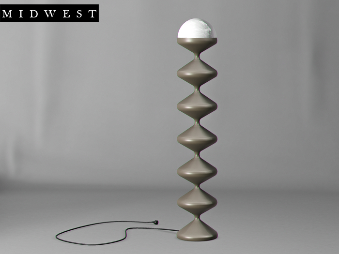 Midwest . Under . Floor Lamp . Silhouette . Gray