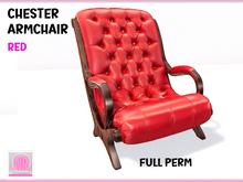 Red Chester Leather Armchair Full Perm – Classic Chesterfield Chair Mesh
