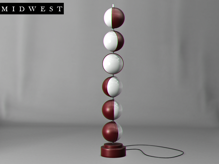 Midwest . Under . Floor Lamp . Bubbles . Red