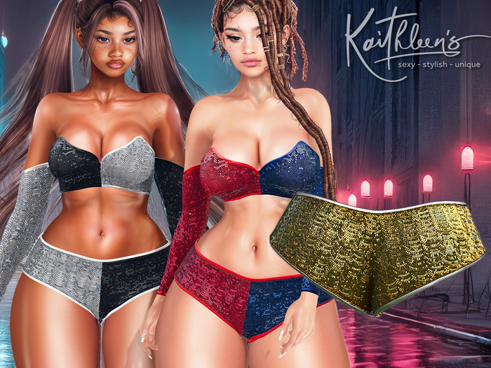 Kaithleen's Sparkle Punk Shorts - Yellow