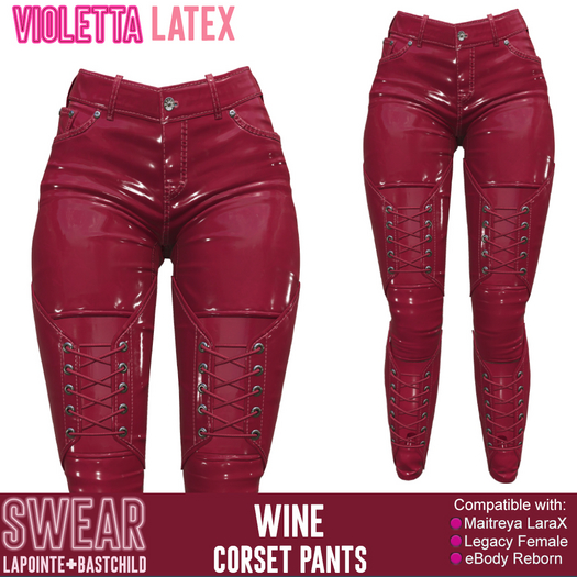Latex Pants Violetta LATEX WINE