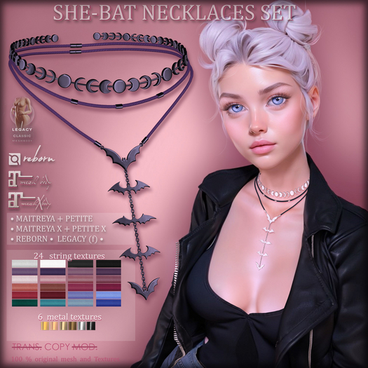 *AvaWay* SHE-BAT Necklaces Set