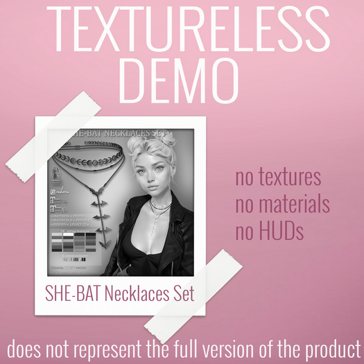 TEXTURELESS DEMO *AvaWay* SHE-BAT Necklaces Set