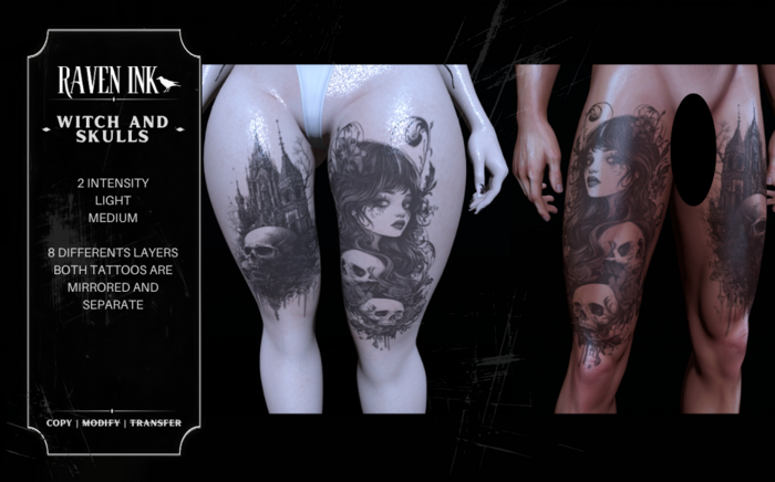 .:RaVen Ink:. Witch and Skulls