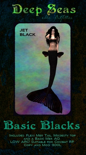 -DS- BASIC BLACKS - JET BLACK MER TAIL SET