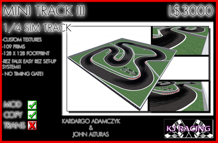KJ F1 Track for 1/4 Sim III Race Track