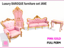 Luxury Baroque Furniture Set “JANE” – Full Perm (Pink & Gold)