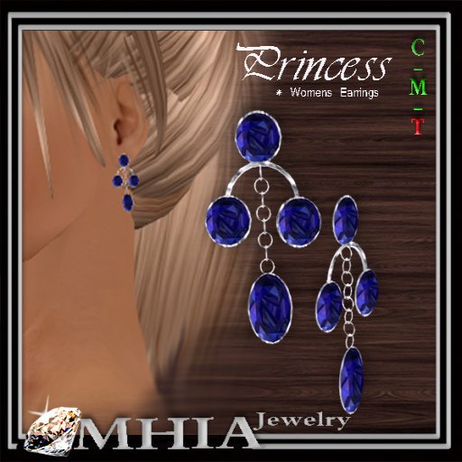 Princess Earrings blue [BOXED]