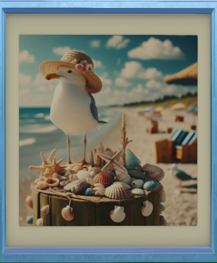 Hattie the Seagull - Framed wall art