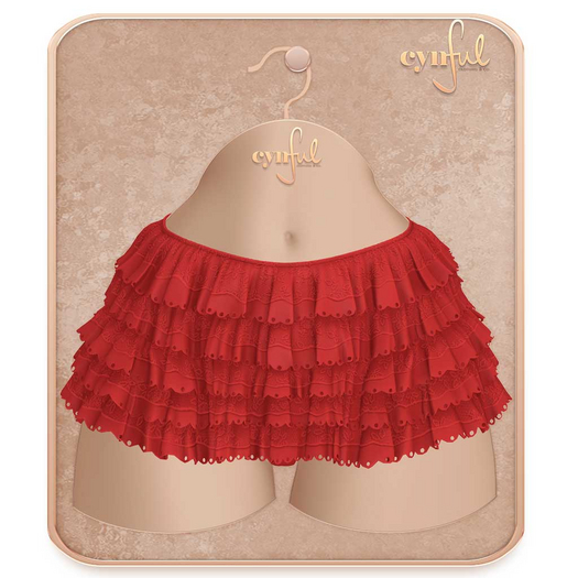 Cynful City Girl - Ruffle Skirt - Red