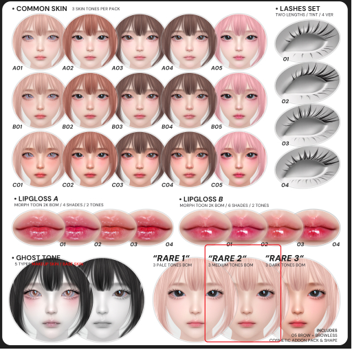 "aeoo" dolly powder gacha - medium tone (RARE2)