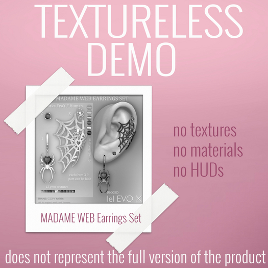 TEXTURELESS DEMO *AvaWay* MADAME WEB Earrings Set