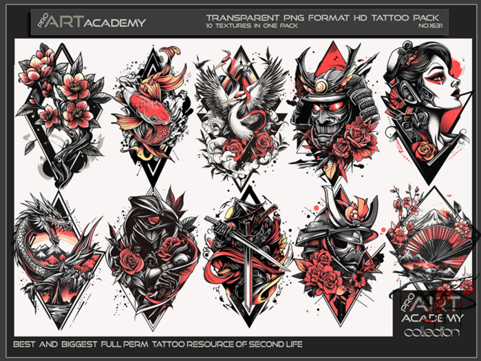 Tato Texture Second Life Marketplace - @PAA - Tattoo Texture Pack 1631
