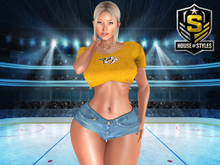 Nashville Predators Ladies Crop Tee (Gold)