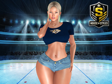 Nashville Predators Ladies Crop Tee (Navy)