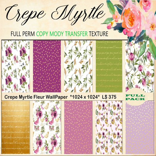 Crepe Myrtle Fleur WallPaper fullpack