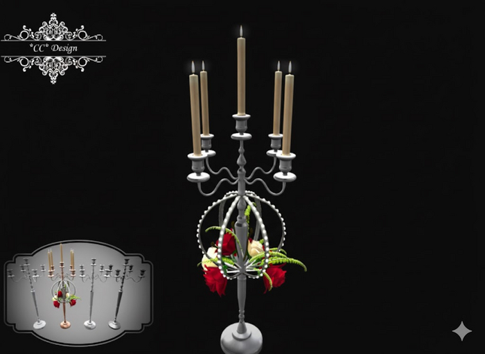 *CC* Candlestick Hanging Floral Design Beige