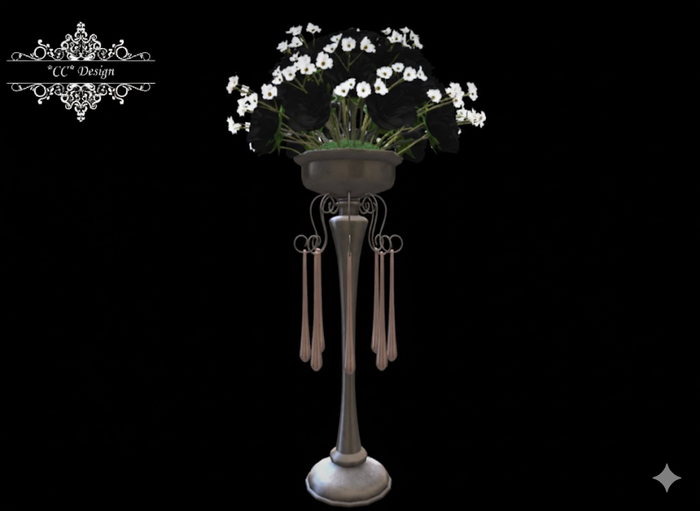 *CC* Wedding Centerpiece Romantic Roses Black