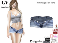 GV Full Perm Women's Open Front Shorts Slink, Ocacin, Belleza, Maitreya,TMP, Ebody, Tonic, Fitmesh 5 sizes
