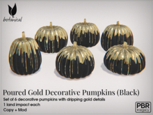 Poured Gold Decorative Pumpkins (Black)