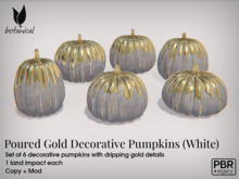 Poured Gold Decorative Pumpkins (White)