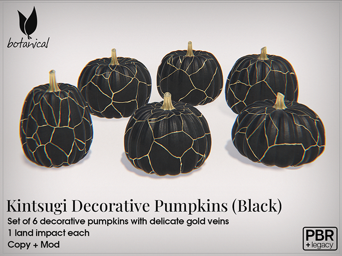 Kintsugi Decorative Pumpkins (Black)