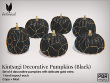 Kintsugi Decorative Pumpkins (Black)