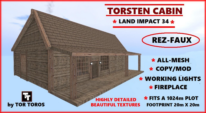 TORSTEN CABIN HOUSE 34Li  (Boxed) LOW PRIM HOUSE