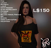No Kings Shoulder Cut-Out Tee - Black [Boxed]