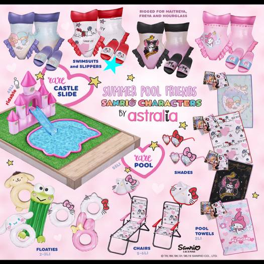 Astralia x Sanrio - Summer Pool Friends (HelloKitty slippers) M