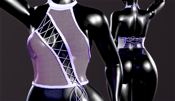 Bad Witch Mesh Top Blue