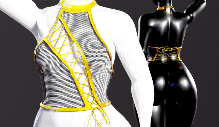 Bad Witch Mesh Top Gold